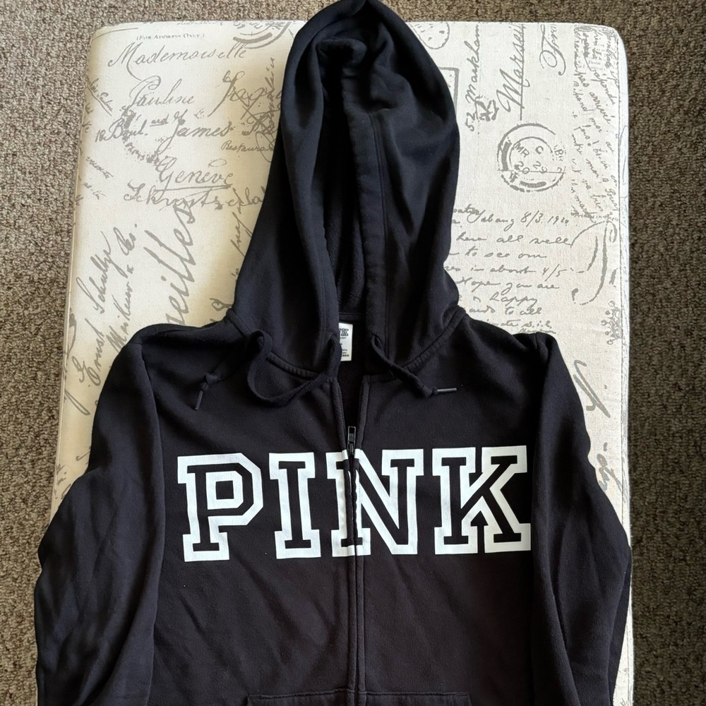 Victoria Secret Black zip up Hoodie MD